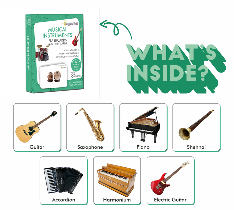 GrapplerTodd - Flash Cards | Musical Instruments & World Monuments Flashcards for Kids