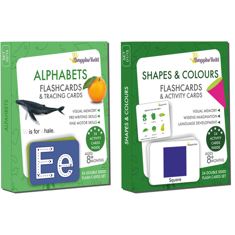 GrapplerTodd - Activity Flash Cards | Alphabets & Shapes and Colours Flash Cards Flashcards for Kids