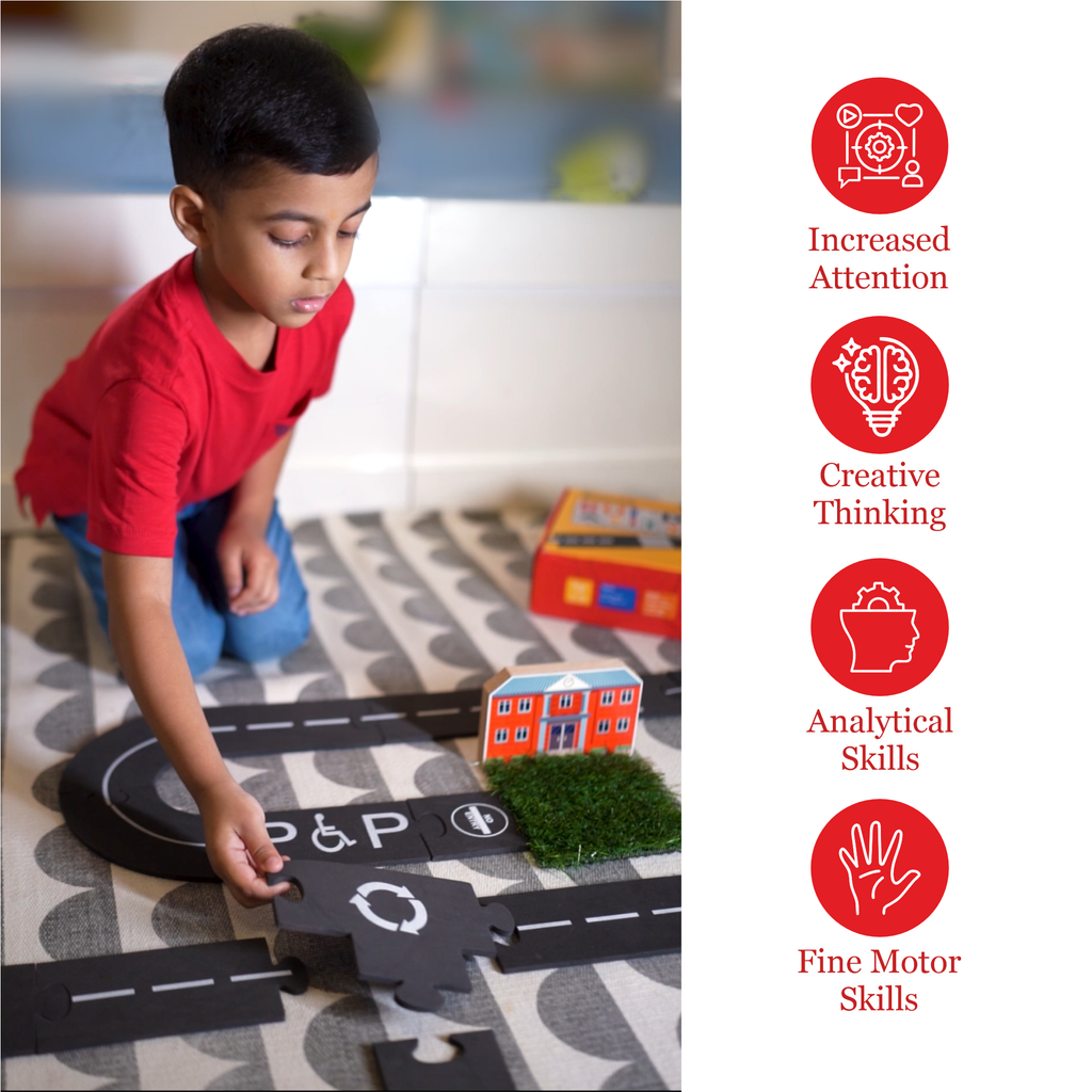 GrapplerTodd -Road Track Set – 37 Pieces Fun Playing Puzzle Road Set