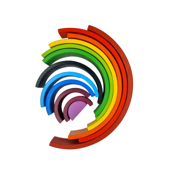 GrapplerTodd - Wooden Rainbow Stacker | 12 Pieces