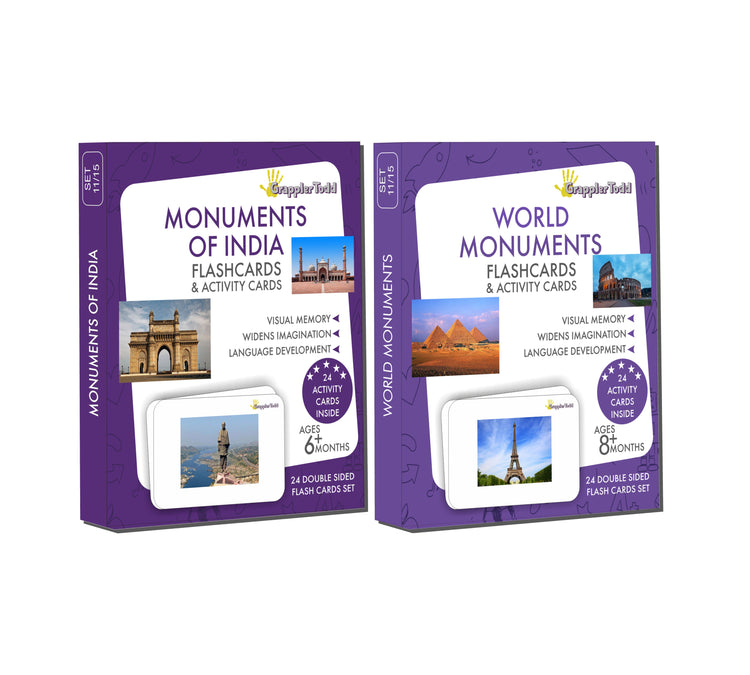 GrapplerTodd - Activity Flash Cards | Monuments of India & World Monuments Flashcards for Kids