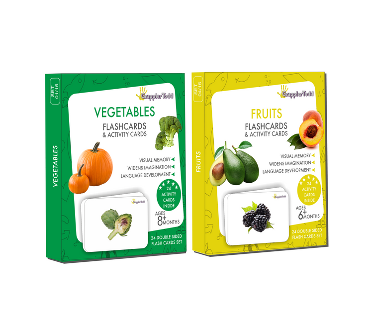 GrapplerTodd - Flash Cards | Vegetables & Fruits Flashcards for Kids
