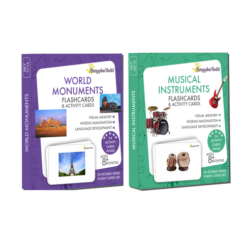 GrapplerTodd - Flash Cards | Musical Instruments & World Monuments Flashcards for Kids