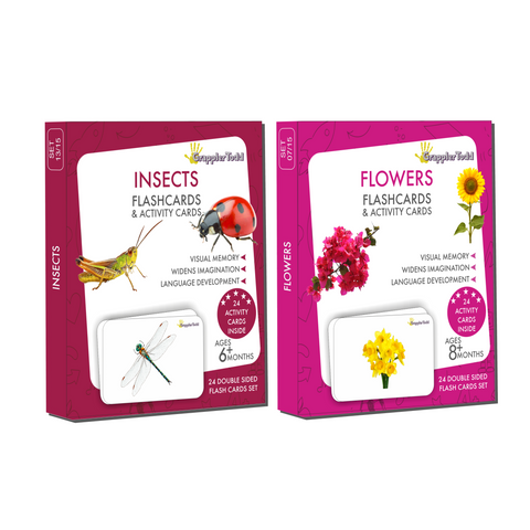 GrapplerTodd - Activity Flash Cards | Insects & Flowers Flashcards for Kids