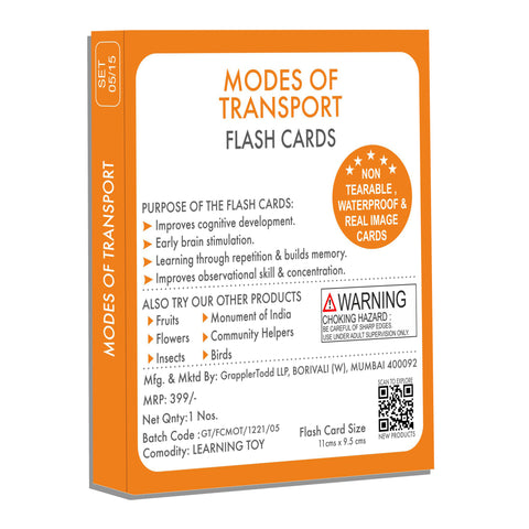 vehicles flash cards