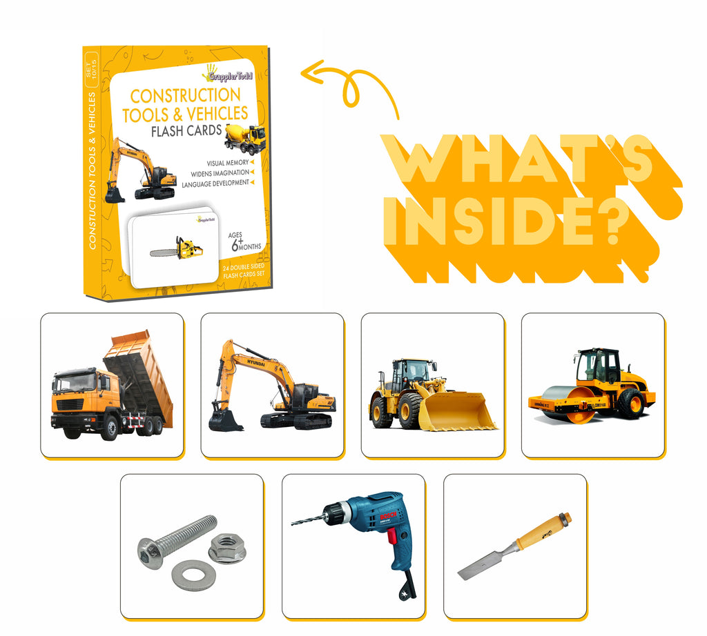 GrapplerTodd - Construction Tools & Vehicles Flashcards for Kids