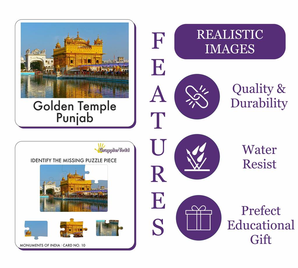 GrapplerTodd - Monuments Of India Activity Flashcards for Kids