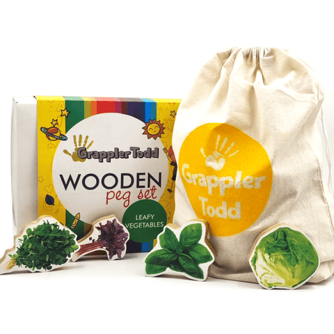 GrapplerTodd - Wooden Leafy Vegetables Toy Set