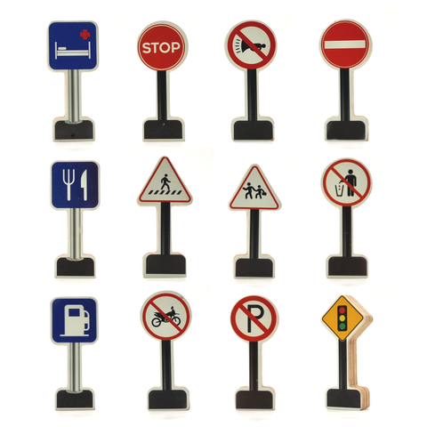GrapplerTodd - Wooden Road & Safety Signs Toy Set