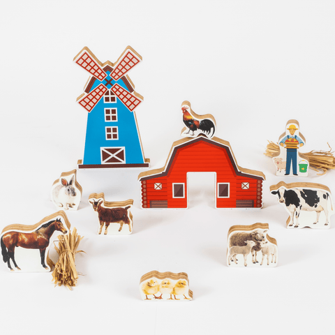 GrapplerTodd - Wooden Farm Animals Toys Set