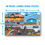 GrapplerTodd - Link & Learn Puzzle | Airport City Jumbo Jigsaw Puzzle | 3x2 Feet | 48 Pieces